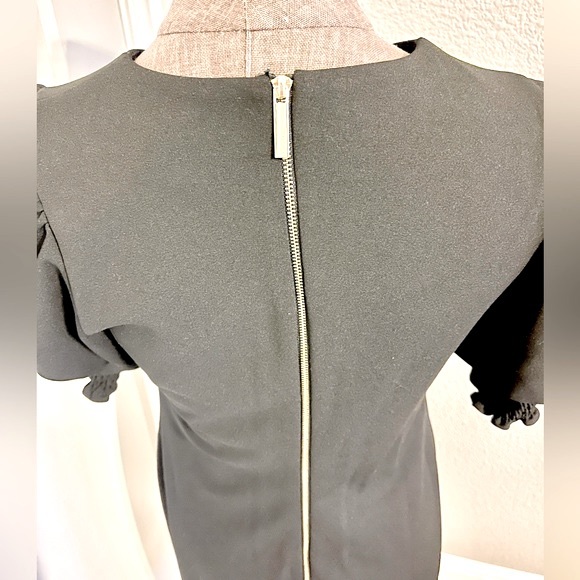 Calvin Klein Smocked Puff Sleeve Sheath Dress 6 - Picture 6 of 9